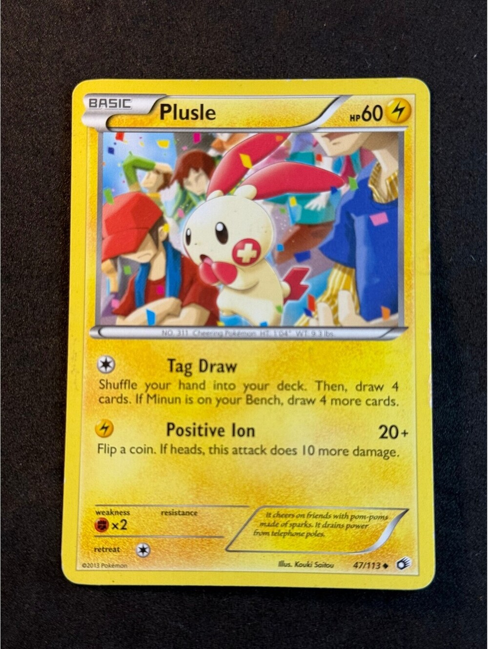 Plusle Pokemon Card XY Base Set 47/113 Common Legendary treasures